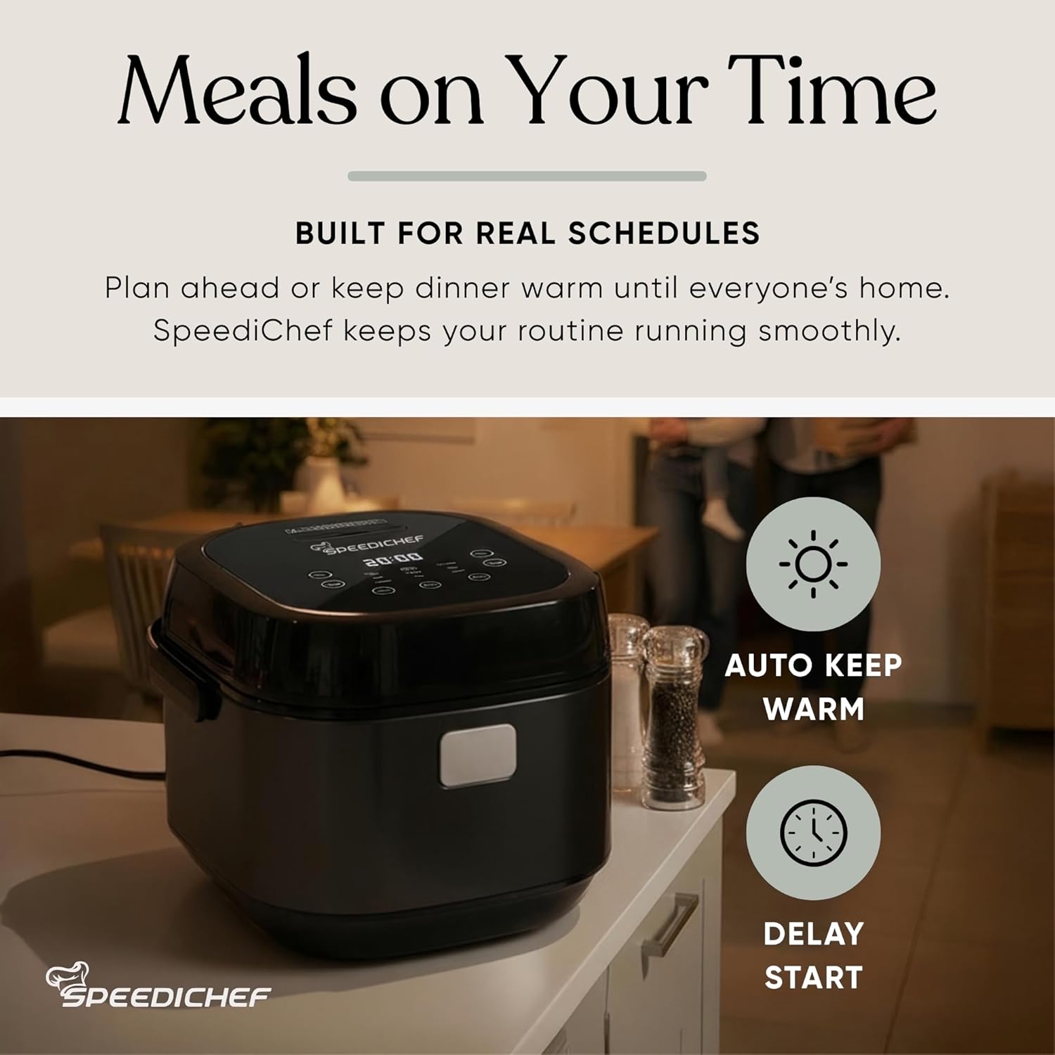 10-Cup Rice Cooker with Steamer Basket - Smart Rice Maker with Easy-to-Clean Nonstick Inner Pot - Delay Timer & Keep Warm Settings - Non-Toxic & BPA-Free - Ideal for Family Meals, Black - 4