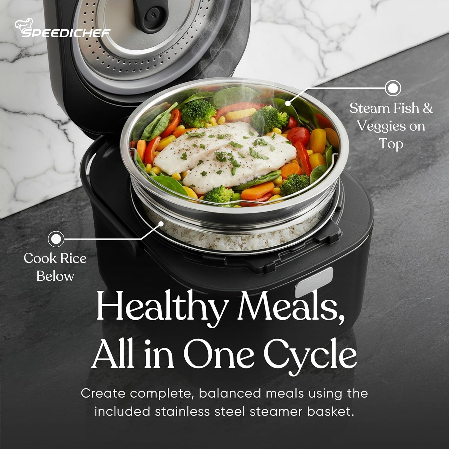 10-Cup Rice Cooker with Steamer Basket - Smart Rice Maker with Easy-to-Clean Nonstick Inner Pot - Delay Timer & Keep Warm Settings - Non-Toxic & BPA-Free - Ideal for Family Meals, Black - 6