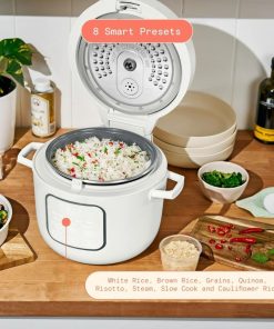 14-Cup Electric Rice Cooker with Automatic Keep Warm and Removable Nonstick Pot for Home Cooking (White) - 7