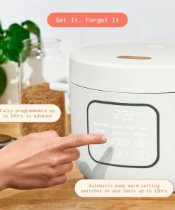 14-Cup Electric Rice Cooker with Automatic Keep Warm and Removable Nonstick Pot for Home Cooking (White) - 8