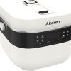3L Smart Rice Cooker, 6-Cup Uncooked, Fuzzy Logic, Stainless steel spherical inner pot with non-stick ceramic glaze coating, Keep Warm, Cream White - 1