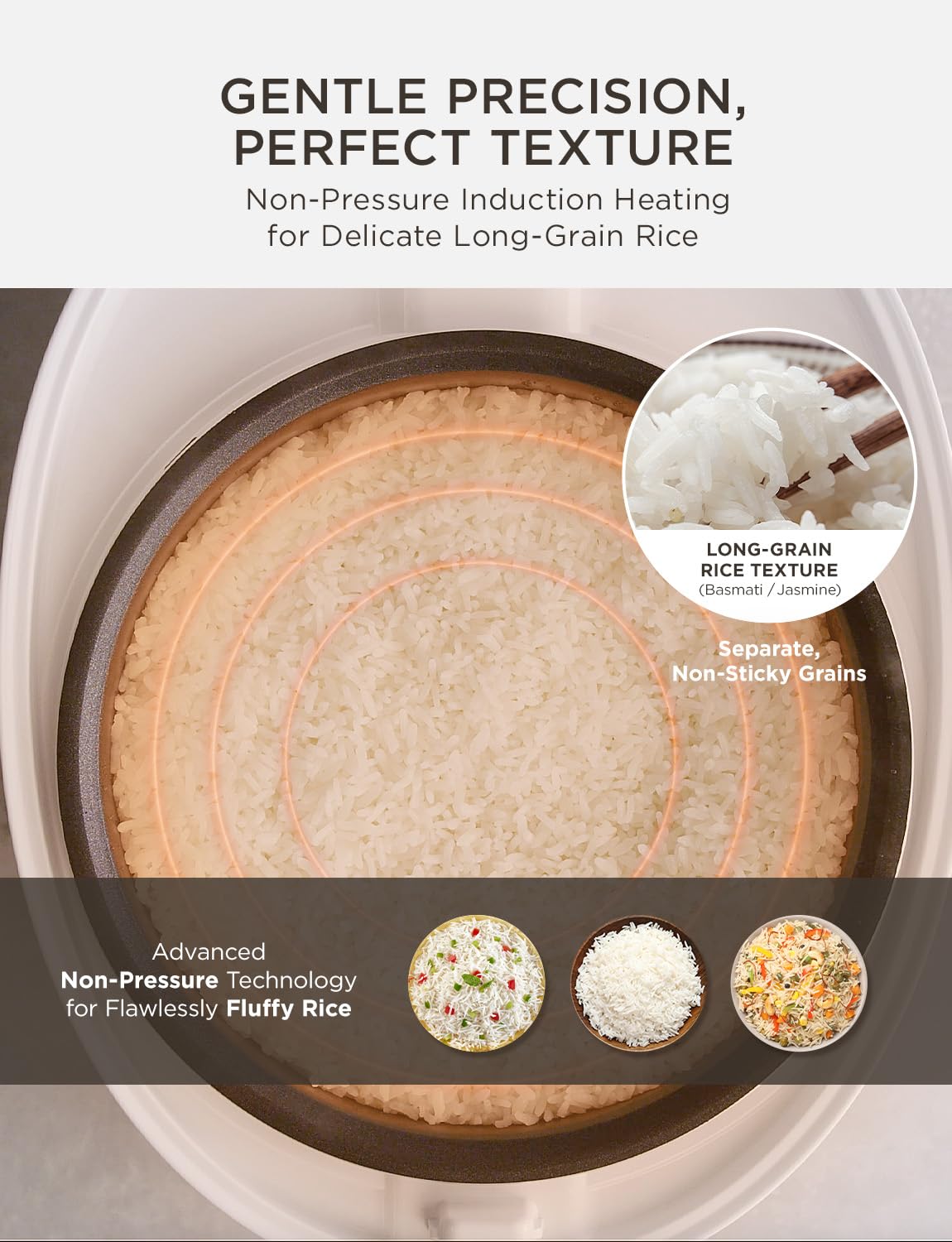 CUCKOO Micom Rice Cooker 8-Cup Uncooked - 16-Cup Cooked with Induction Heating Technology, Versatile Rice Maker with 12 Menu Options and Steam Plate, Voice Guide, White - 5