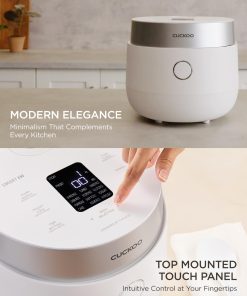 CUCKOO Micom Rice Cooker 8-Cup Uncooked - 16-Cup Cooked with Induction Heating Technology, Versatile Rice Maker with 12 Menu Options and Steam Plate, Voice Guide, White - 6
