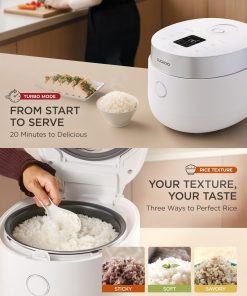 CUCKOO Micom Rice Cooker 8-Cup Uncooked - 16-Cup Cooked with Induction Heating Technology, Versatile Rice Maker with 12 Menu Options and Steam Plate, Voice Guide, White - 7