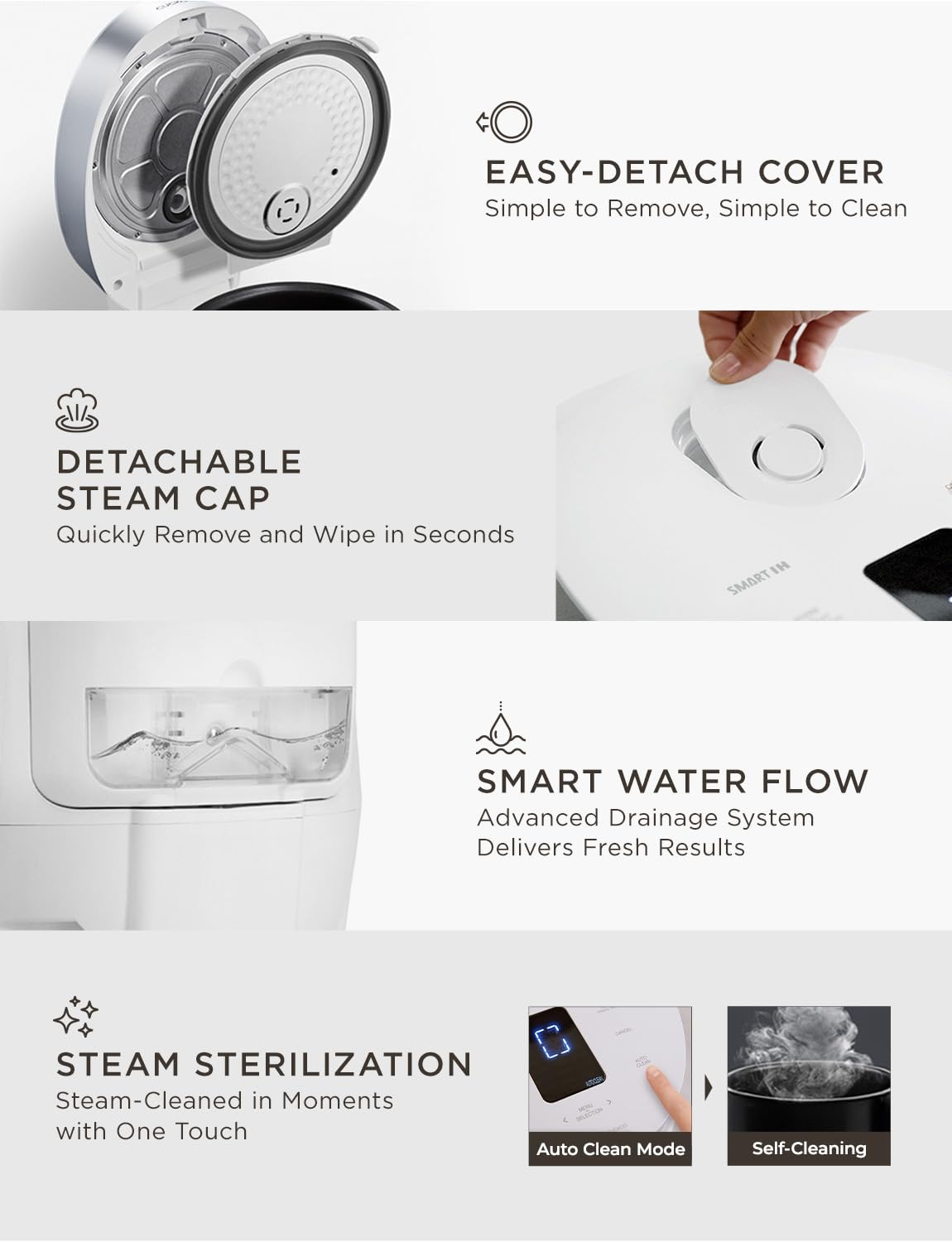 CUCKOO Micom Rice Cooker 8-Cup Uncooked - 16-Cup Cooked with Induction Heating Technology, Versatile Rice Maker with 12 Menu Options and Steam Plate, Voice Guide, White - 8