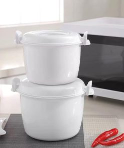 Microwave Rice Cooker, 1.8 Quart-7 Cup Microwave Steamer for Vegetables, Micro Cookware Pot Food Container - 4
