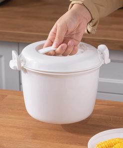 Microwave Rice Cooker, 1.8 Quart-7 Cup Microwave Steamer for Vegetables, Micro Cookware Pot Food Container - 5