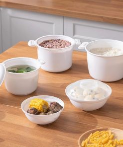 Microwave Rice Cooker, 1.8 Quart-7 Cup Microwave Steamer for Vegetables, Micro Cookware Pot Food Container - 6