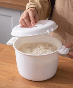 Microwave Rice Cooker, 1.8 Quart-7 Cup Microwave Steamer for Vegetables, Micro Cookware Pot Food Container - 7