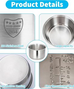 Rice Cooker 10 Cup Inner Pot Compatible with Tiger JBV-A18U, Non-Stick 304 Stainless Steel, Rice Cooker Rplacement Pot, Dishwasher Safe - 3