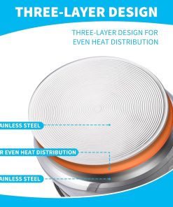 Rice Cooker 10 Cup Inner Pot Compatible with Tiger JBV-A18U, Non-Stick 304 Stainless Steel, Rice Cooker Rplacement Pot, Dishwasher Safe - 4