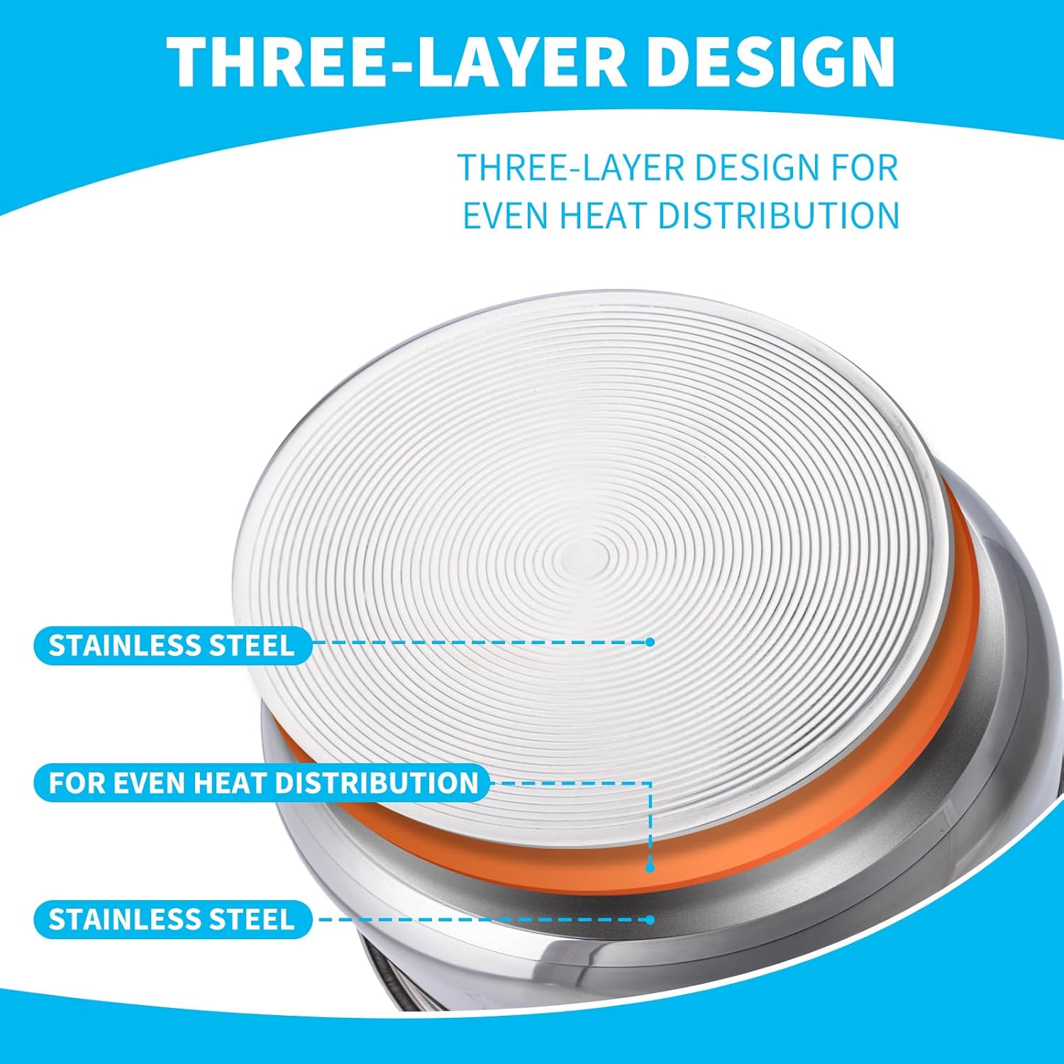 Rice Cooker 10 Cup Inner Pot Compatible with Tiger JBV-A18U, Non-Stick 304 Stainless Steel, Rice Cooker Rplacement Pot, Dishwasher Safe - 4