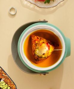 Rice Cooker Small, 500W Rice Maker, 12 Hours Timer Delay & Keep Warm Function, Mini Electric Pot, 800ML Mini Rice Cooker for Travel, Camping, Office (US Plug 110V), Green - 4