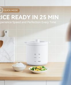 olayks Rice Cooker 2 Cup Uncooked, Mini Rice Cooker Small Electric Cooker with 4 Cooking Functions, 24 Hour Preset, Heat Preservation, Non-Stick Ceramic Coating for 1-2 People - 4