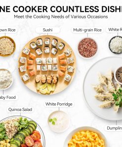 olayks Rice Cooker 2 Cup Uncooked, Mini Rice Cooker Small Electric Cooker with 4 Cooking Functions, 24 Hour Preset, Heat Preservation, Non-Stick Ceramic Coating for 1-2 People - 6