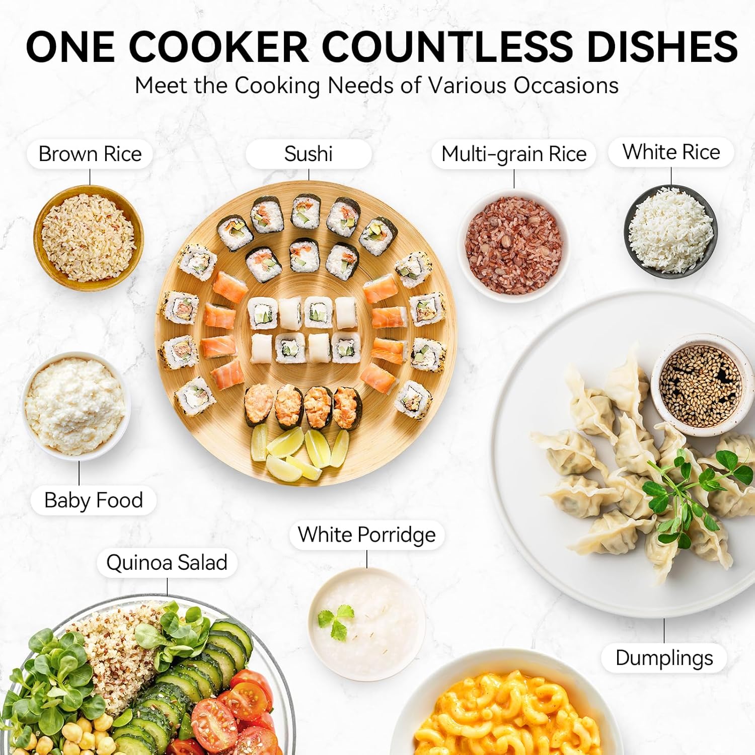 olayks Rice Cooker 2 Cup Uncooked, Mini Rice Cooker Small Electric Cooker with 4 Cooking Functions, 24 Hour Preset, Heat Preservation, Non-Stick Ceramic Coating for 1-2 People - 6