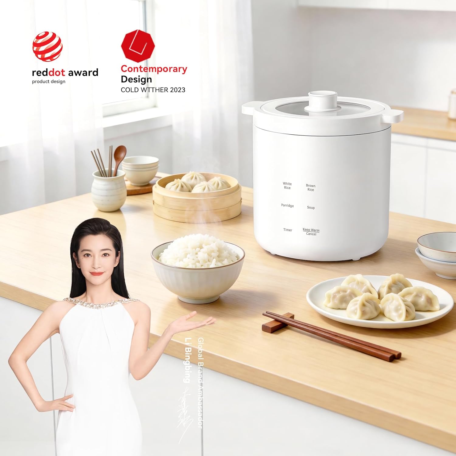 olayks Rice Cooker 2 Cup Uncooked, Mini Rice Cooker Small Electric Cooker with 4 Cooking Functions, 24 Hour Preset, Heat Preservation, Non-Stick Ceramic Coating for 1-2 People - 7