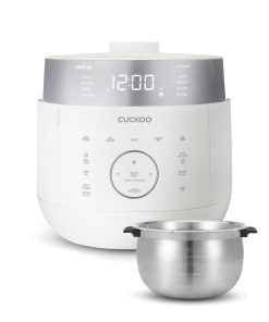 Alternative view of CUCKOO Twin Pressure Rice Cooker 6-Cup Uncooked / 12-Cup Cooked with Induction Heating Technology, 19 Menu Modes with Voice Guide, Full Stainless Steel Inner Pot, White (CRP-LHTAR0609FW)