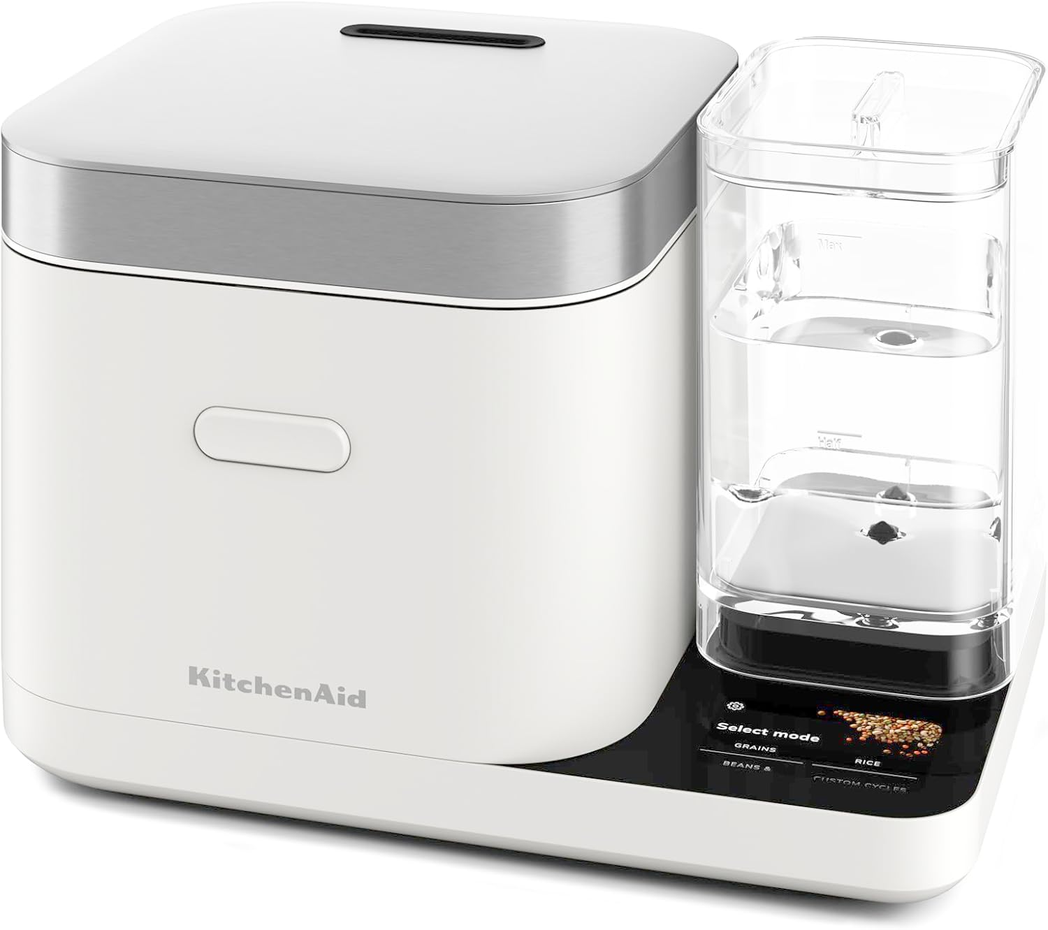 KitchenAid Grain and Rice Cooker 8 Cup with Automatically Sensing Integrated Scale + Water Tank, KGC3155, Porcelain White - 1