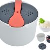 Microwave Rice Cooker Steamer, Microwave Pasta Cooker with Strainer, 2 L Microwave Cookware Set for Rice, Pasta, Vegetables, Quinoa, Oatmeal, Ramen Non stick - 1
