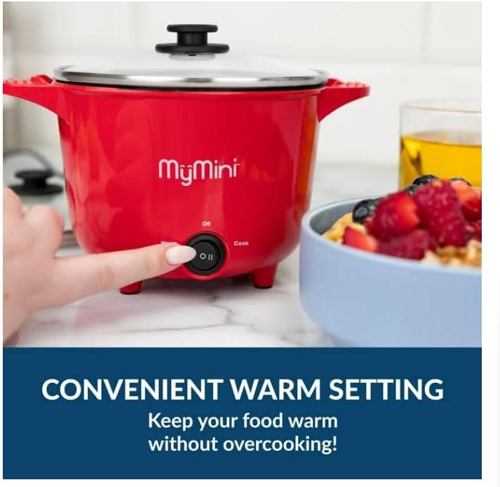 My~Mini 32 oz Electric Multi-Cooker Pot, 260 watts ~ (Red) - Image 2