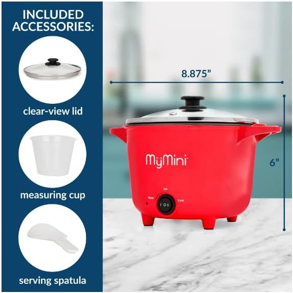 My~Mini 32 oz Electric Multi-Cooker Pot, 260 watts ~ (Red) - Image 3