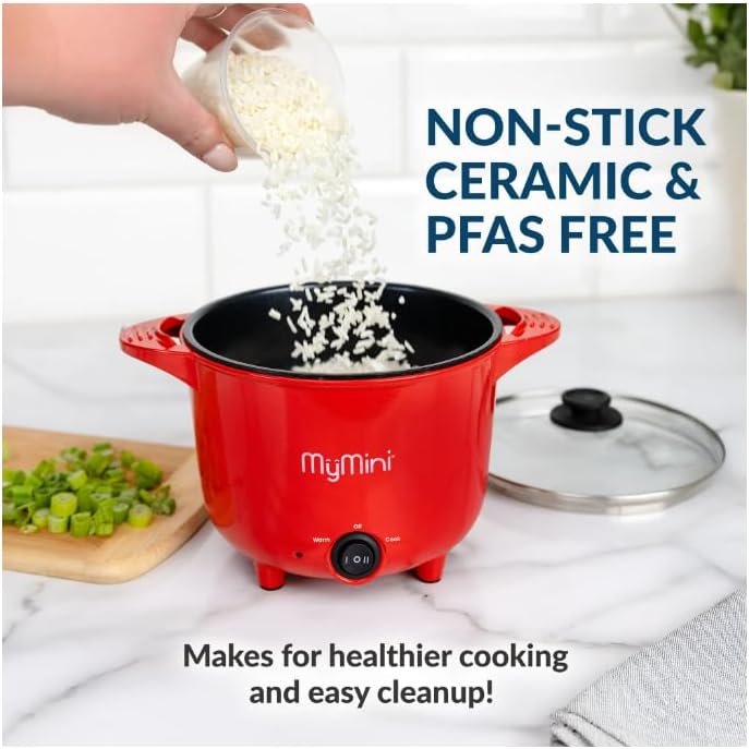 My~Mini 32 oz Electric Multi-Cooker Pot, 260 watts ~ (Red) - Image 5
