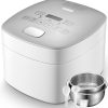 Novaspark Low Carb Rice Cooker Stainless Steel Inner Pot, Mini Stainless Steel Rice Cooker Small 5 Cup, LED Display Low Sugar Rice Maker, 24H Timer and Auto Keep Warm, White Rice-Porridge - 1