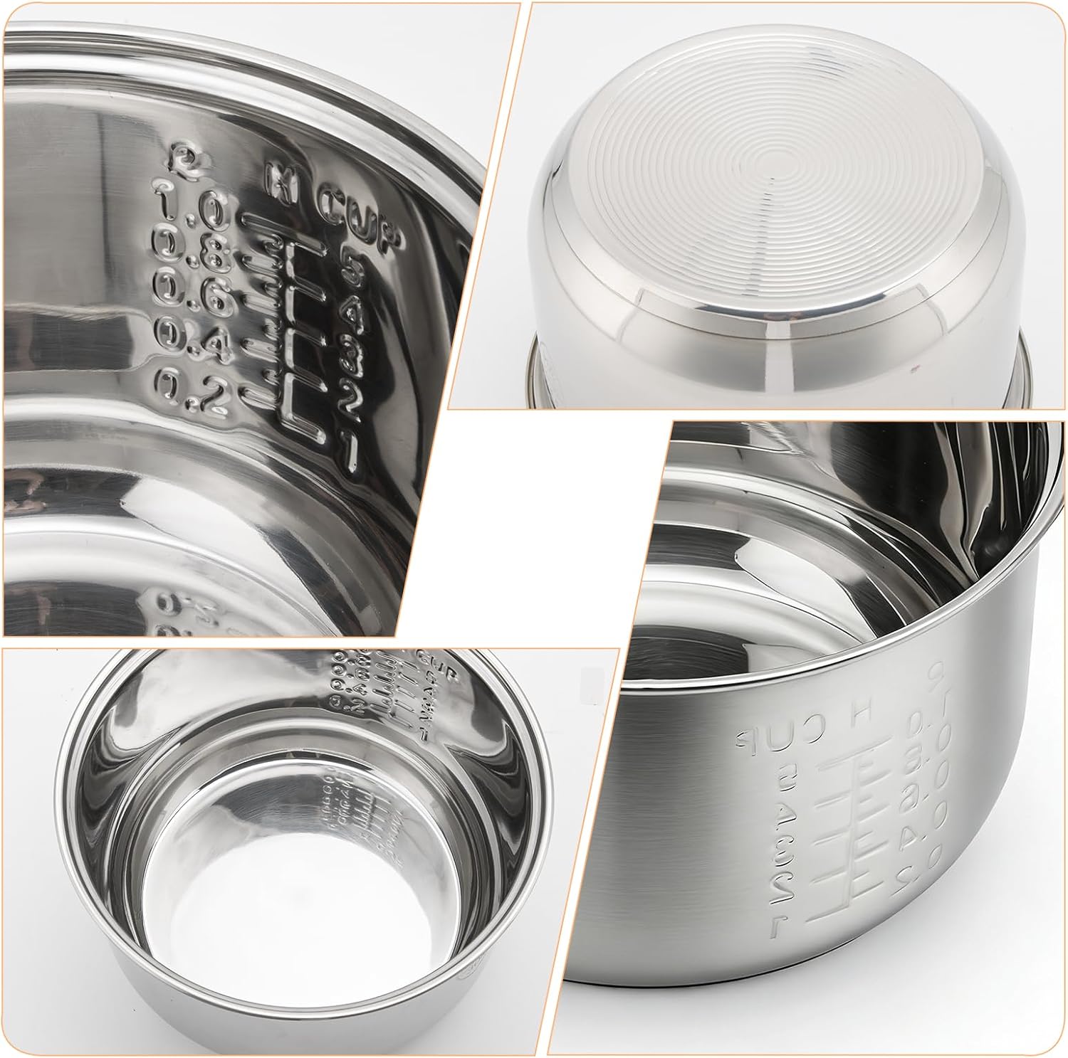 Stainless Steel Inner Pot Of Rice Cooker - compatible with aroma rice cooker ARC-914SBD, ARC-994SGreplacement pot. - Image 4