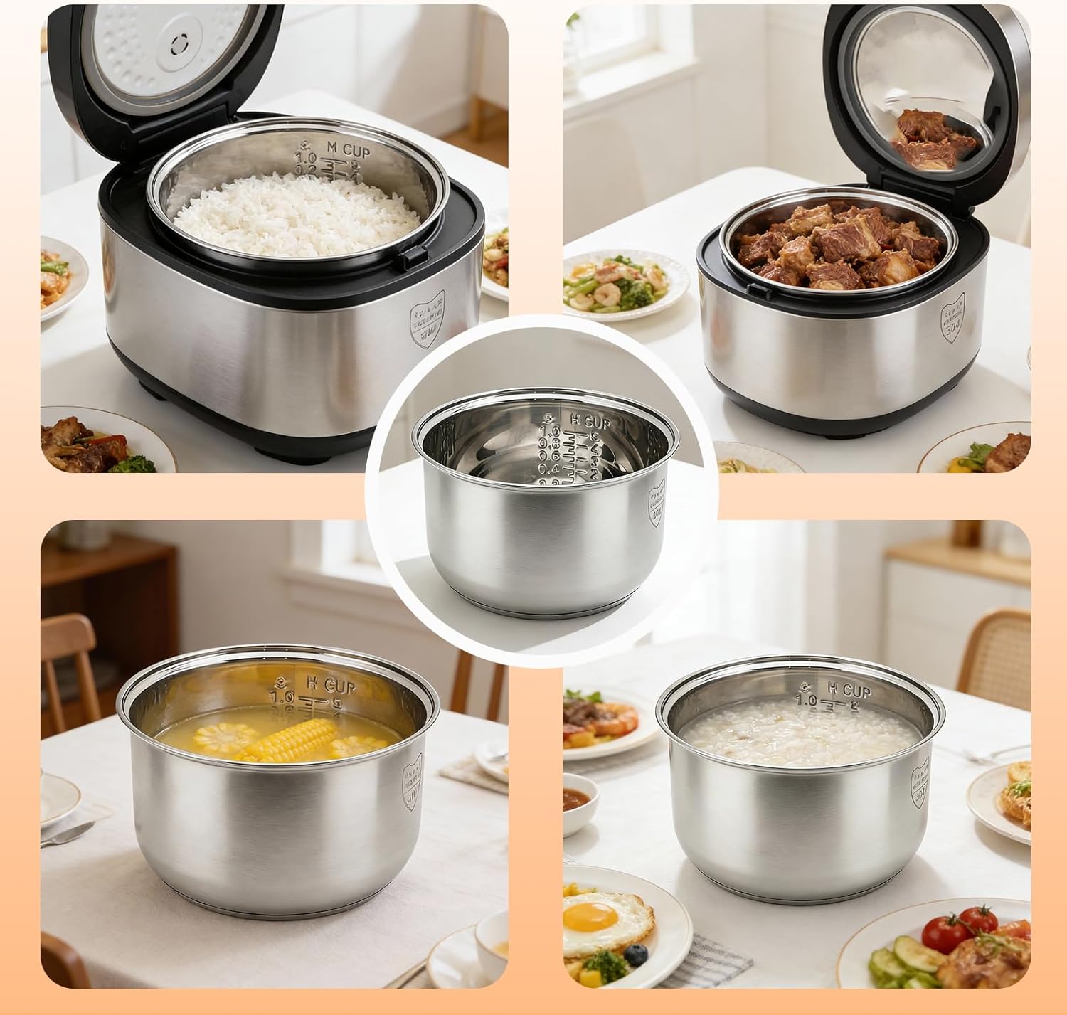 Stainless Steel Inner Pot Of Rice Cooker - compatible with aroma rice cooker ARC-914SBD, ARC-994SGreplacement pot. - Image 5