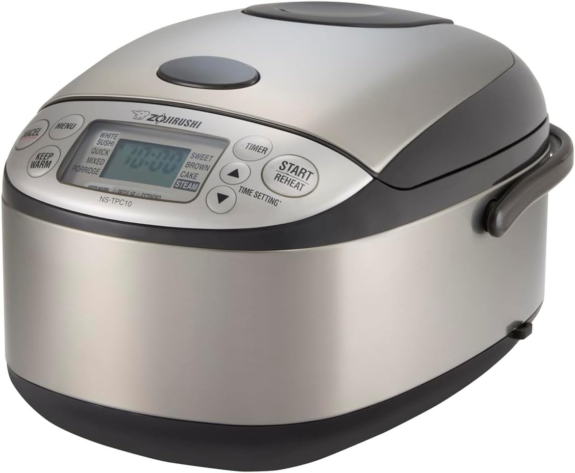 Zojirushi NS-TPC10XT Micom Rice Cooker & Warmer (with PFAS-Free Nonstick), 5.5-Cup, Stainless Brown - 1