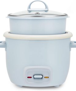 4-Cup Cooked, 2-Cup Uncooked Rice Cooker & Food Steamer with Bonded Ceramic & Pop-Up Steam Tray - Blue - 1