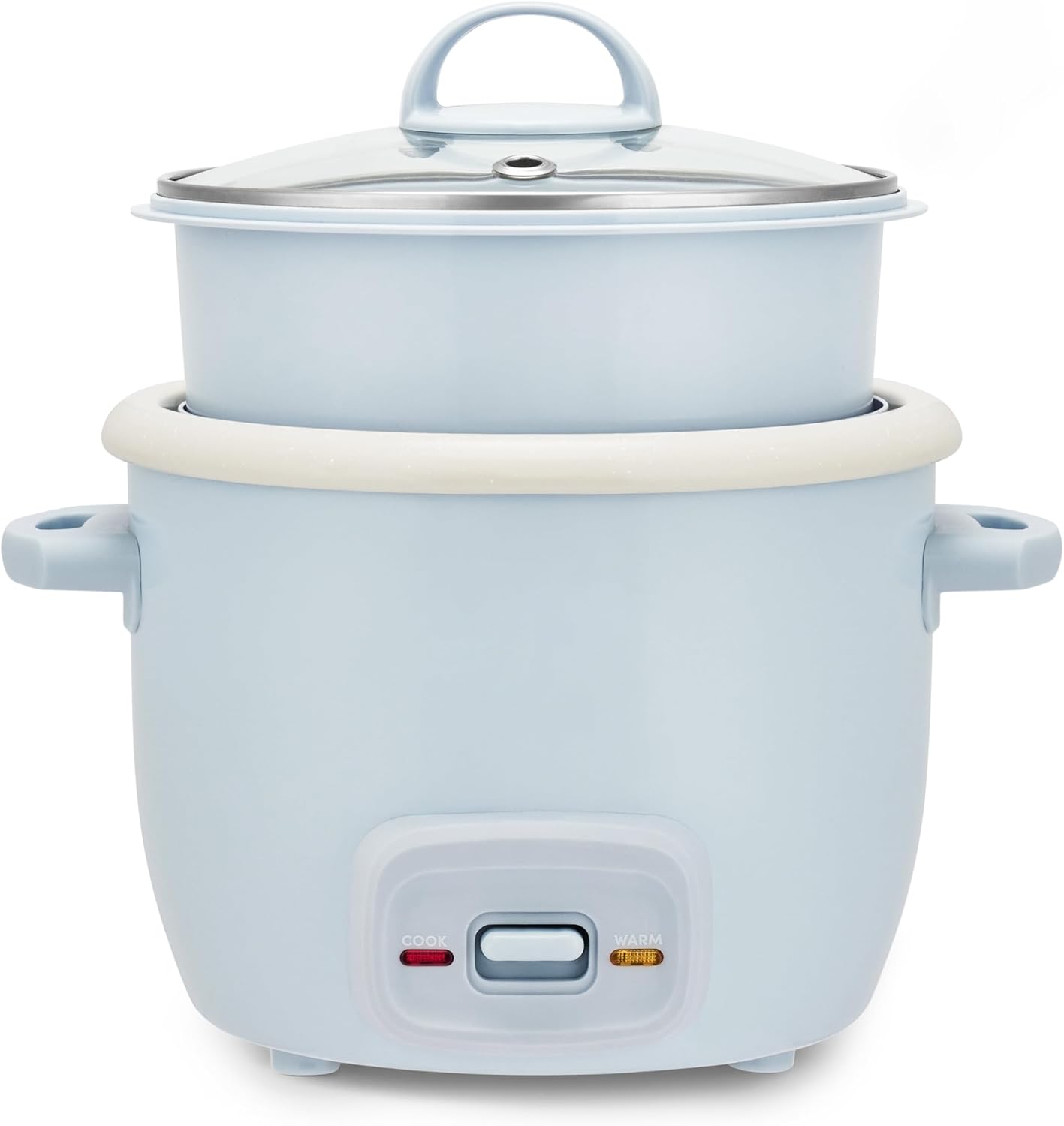 4-Cup Cooked, 2-Cup Uncooked Rice Cooker & Food Steamer with Bonded Ceramic & Pop-Up Steam Tray - Blue - 1