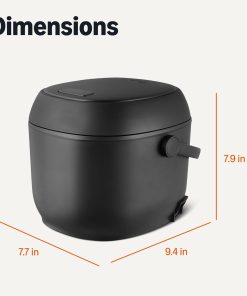 Alternative view of Amazon Basics Rice Cooker Small 3-cup Uncooked 6-cup Cooked, Micon with Fuzzy Logic,Keep Warm, Black