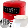 Ceramic Rice Cooker Non-Stick Pot- Low Carb Rice Cooker Stainless Steel, Low Sugar,2.1 Quart 2L,Compact Electric Rice Maker,5 Cups Cooked-3 Cups Uncooked,10 Cooking Functions - 1