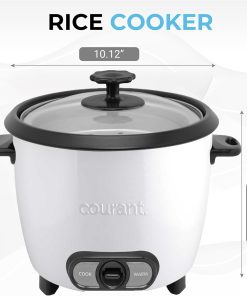 Alternative view of Courant large rice cooker, 30 Cup cooked One-Touch large capacity rice cooker family Removable Non-Stick Bowl, with steamer try, white