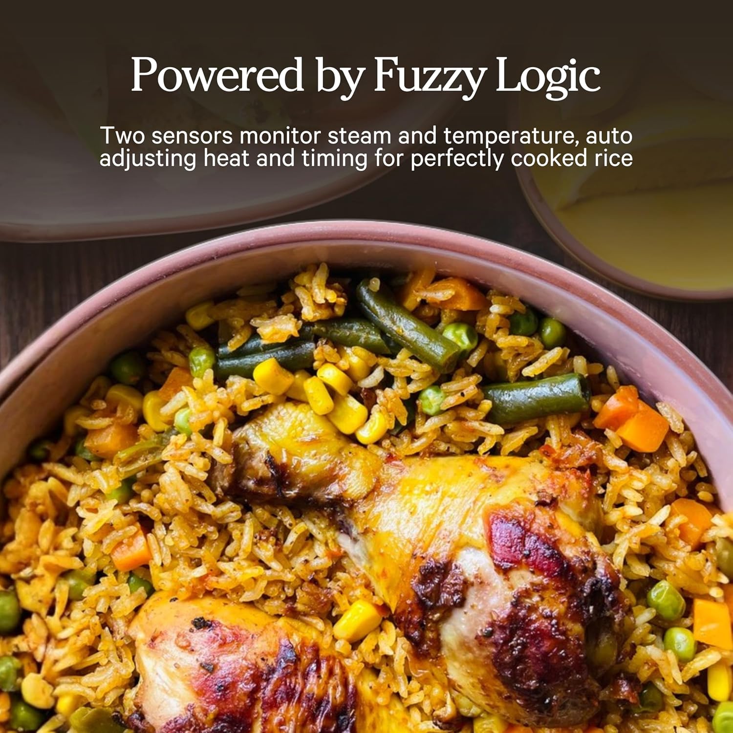 Our Place Rice Cooker | Compact Rice Cooker 3-Cup Uncooked / 6-Cup Cooked with Ceramic Nonstick Inner Pot | Fuzzy Logic Multi-Cooker for White & Brown Rice, Oatmeal & Grains | Delay Timer & Auto Keep Warm | Steam - Image 5