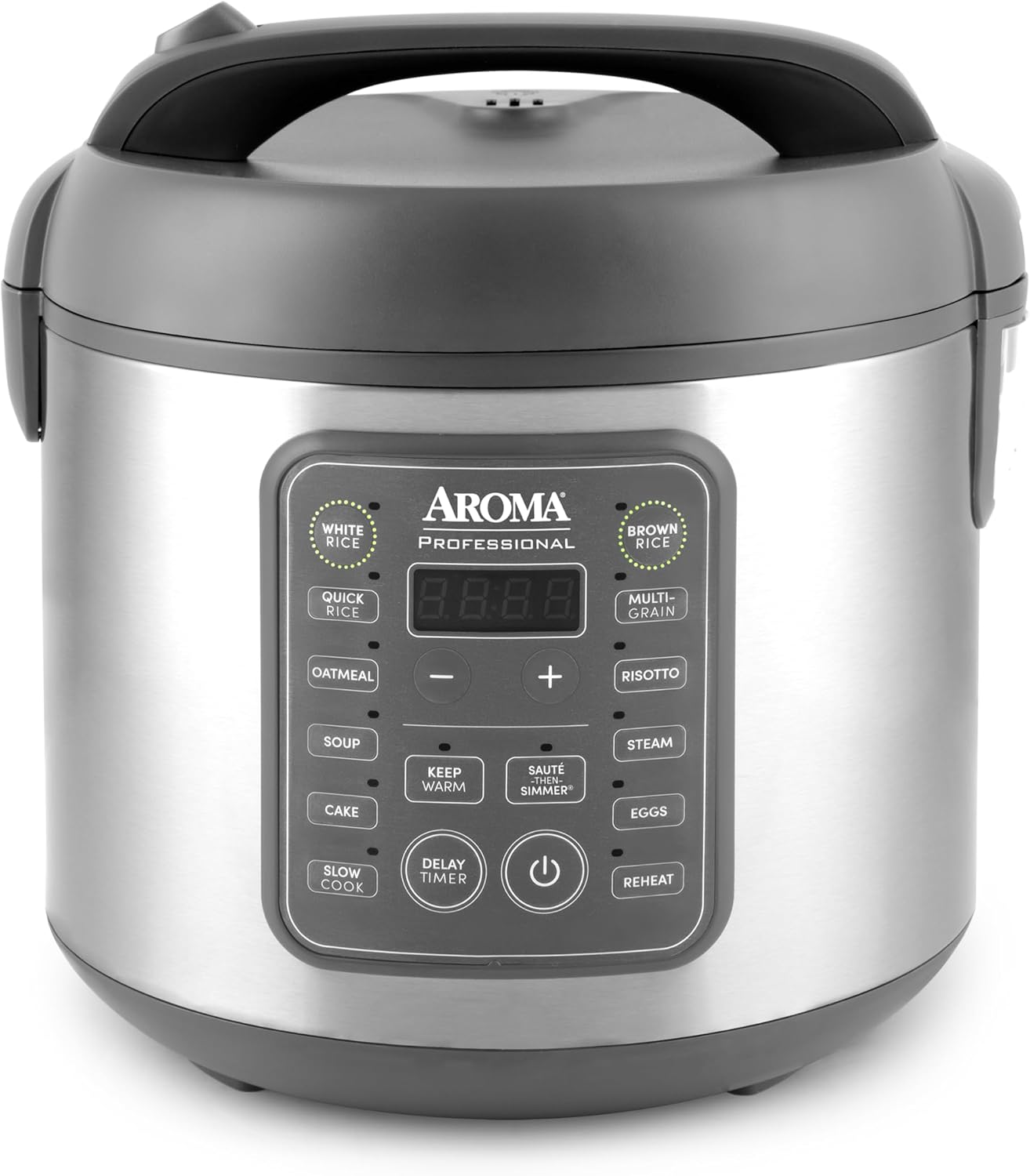 AROMA Professional Digital Rice Cooker, 10-Cup (Uncooked) - 20-Cup (Cooked), Multicooker, Slow Cooker, Steamer, Oatmeal Cooker, Egg Cooker, STS, 5 Qt, Gray, ARC-5200SG - 1