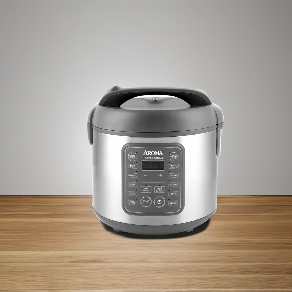 AROMA Professional Digital Rice Cooker, 10-Cup (Uncooked) / 20-Cup (Cooked), Multicooker, Slow Cooker, Steamer, Oatmeal Cooker, Egg Cooker, STS, 5 Qt, Gray, ARC-5200SG - Image 6