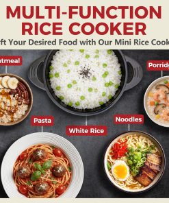 Alternative view of AshGlen Small Rice Cooker 2-Cup uncooked/ 4-Cup Cooked, Mini Hot Pot Electric, Mini Electric Pot, Ceramic Rice Cooker, Small Rice Steamer, Noodle & Oatmeal Cooker, Dual Modes, Single Serve, Graphite