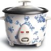 COOK WITH COLOR 6 Cup Rice Cooker 300W - Effortless Cooking and Perfectly, Cooks 3 Cups of Raw Rice for 6 Cups of Cooked Rice, Floral Blue - 1