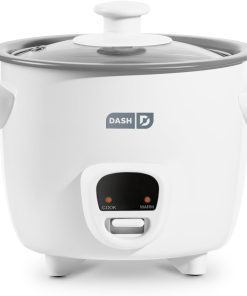 Dash Mini Rice Cooker | Small Rice Maker, 2 Cups Cooked / 1 Cup Uncooked, Ceramic Nonstick Removable Pot, Keep Warm Function, Compact and Portable for Dorm, Travel, Single Serve, White