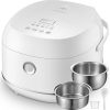 Novaspark Stainless Steel Rice Cooker Small 6 Cup (Uncooked) - 12-Cup (Cooked) with Stainless Steel Inner Pot, Compact Mini Rice Cooker Small Kitchen, Low Carb Rice Maker, 24H Timer - 1