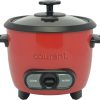 Courant Rice Cooker 6-Cup (Cooked), Removable Non-Stick Bowl, One Touch Rice Cooker, Red - 1