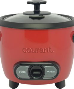 Courant Rice Cooker 6-Cup (Cooked), Removable Non-Stick Bowl, One Touch Rice Cooker, Red