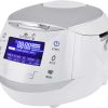 Yum Asia Sakura Rice Cooker with Ceramic Bowl and Advanced Fuzzy Logic (8 Cup, 1.5 Litre) 6 Rice Cook Functions, 6 Multicook Functions, Motouch LED Display, 120V Power (White and Siver) - 1