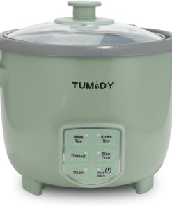3 Cups Rice Cooker Small, 6-Cup Cooked, Rice Maker with Steamer Tray, Green