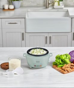 Alternative view of BLACK+DECKER 6-Cup Rice Cooker with Steaming Basket, Surf Spray