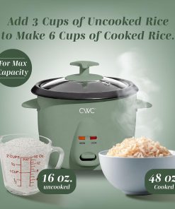 Alternative view of COOK WITH COLOR 6 Cup Rice Cooker 300W - Effortless Cooking and Perfectly, Cooks 3 Cups of Raw Rice for 6 Cups of Cooked Rice, Green