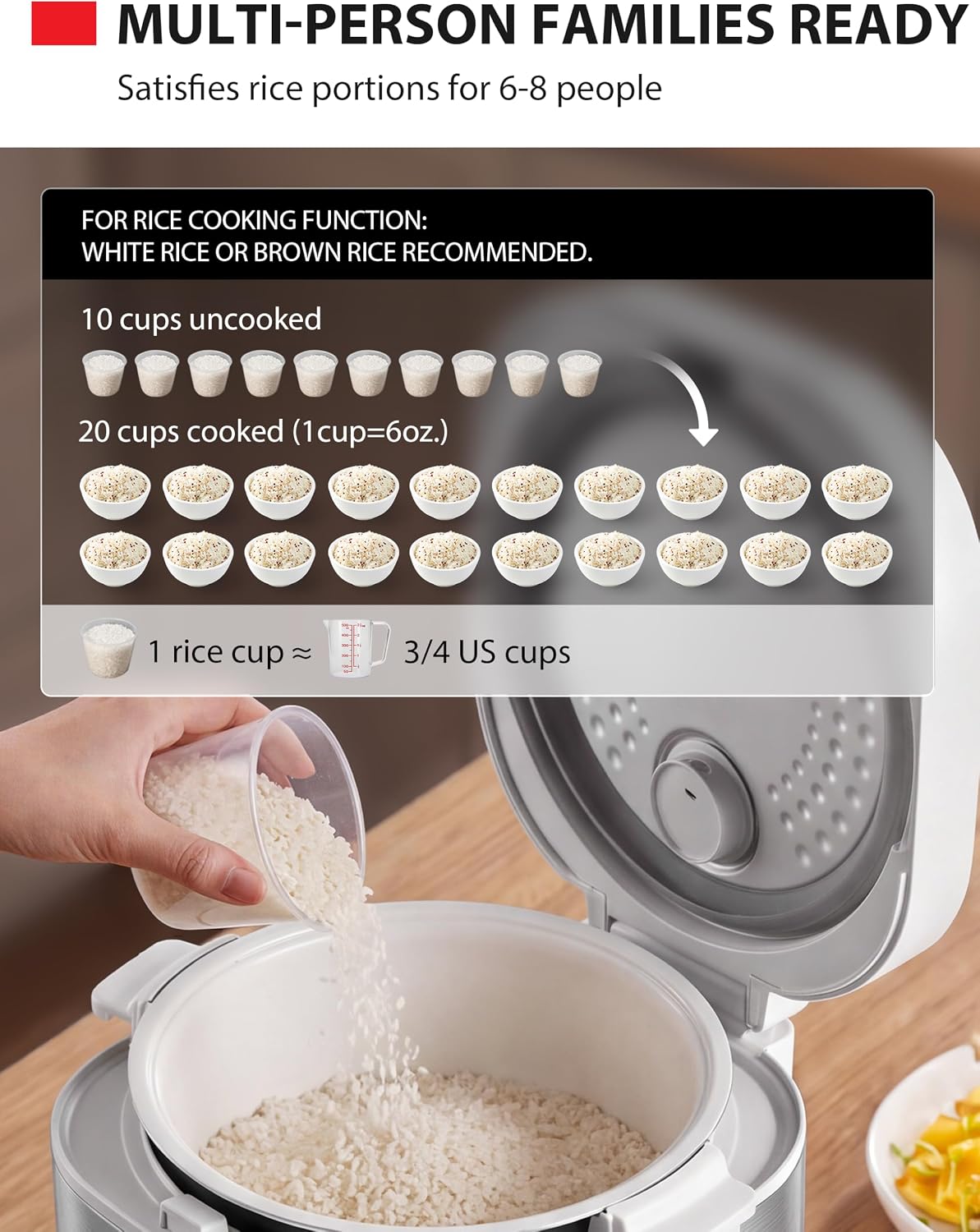 TOSHIBA Rice Cooker Heritage Bento Box, Digital Control, 10-Cup Uncooked Rice Capacity, 9 Functions with 3D Heating and 24-Hour Auto Keep Warm - Image 2
